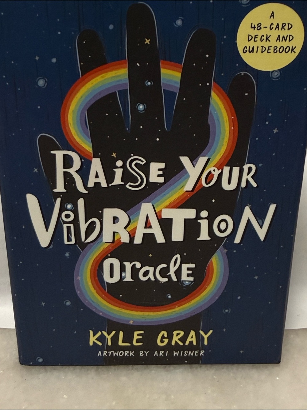 Raise Your Vibration Oracle Wall Art - Navy with Rainbow Accent - Kyle Gray